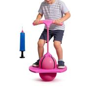 Bouncy Ball - 80x38cm Rubber | Balance Jumping Ball with Inflator | Jumping Balance Exercise Toy | Kids Adult Training Bounce Toy Adjustable Handle 130cm Heavy Duty 290kg For Indoor Outdoor Use