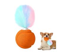 Bouncy Ball - Rubber Interactive Cat Toy + Balance Pounce Ball with Sound | 11cm Playful Exercise Aid + B.all with Feathers | Engaging Entertainment Training Bal.l for Kittens Indoor Outdoor Activity