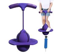 Bouncy Hopper Ball - Anti Slip Jumping Ball with Handle, Inflatable Pump Included | Durable Balance Training Toy for Kids and Adults, Outdoor Play Fitness Exercise Sport Party Birthday Use