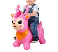 Bouncy Horse Jumping Toy - Inflatable Zoo Animal Ride On Rubber Bouncer, Rocking Hopper For | Indoor Outdoor Play Birthday Gift For Girls Boys Ages Two Three Four Preschool