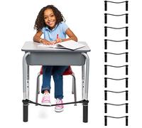 Bouncyband Bouncy Bands original para escritorios de estudiantes, negro, paquete de 10 - Aumenta el enfoque con bandas de escritorio para patas de 20 a 28 pulgadas de ancho con tubos de soporte de 1.5