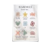 Boundaries Sound Like Therapy Poster Boundaries Poster Mental Health Wall Art Canvas Living Room Wall Hanging Decorations Modern Bedroom(Unframed,12x18inch(30x45cm))