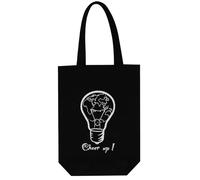 BOUNDLESS Light Up Design Single Shoulder Canvas Bag - Bolsa de lona de color negro, tamaño pequeño y mediano para compras, commuting y escuela, Negro