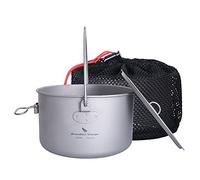 Boundless Voyage Camping Titanium olla colgante con mango plegable Picnic senderismo gran capacidad hervidor de cocina 1.3L 1.95L 2.9L (YTi2044C-1950ml)