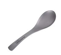Boundless Voyage Cuchara de titanio para camping, utensilios de viaje, vajilla de cocina ultraligera, para mochileros, picnic, comer, sopa, cuchara con cuenco grande, de metal, portátil, duradero,