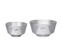 Boundless Voyage Cuenco de titanio de doble pared para camping, gimnasio, comedor al aire libre, vajilla portátil apilable, cuenco de metal (380/680 ml, plateado)