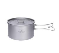 Boundless Voyage Olla de titanio de 1,8 L con asas plegables para camping, senderismo, juego de utensilios de cocina, olla y sartén para 1-4 personas (solo 1,8)