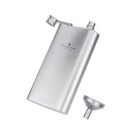 Boundless Voyage Petaca y 1 embudo, capacidad de 250 ml, botella de titanio ultraligera y duradera, para camping, whisky, vodka, vino, dispositivos de viaje al aire libre 3074D