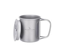 Boundless Voyage Taza de titanio de una sola pared con tapa y asa plegable para acampar al aire libre, taza de té y café ultraligera (200 ml, 1 paquete)