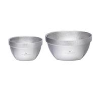 Boundless Voyage Tazón de titanio doble ondulado, 500 ml/800 ml, avena, comida, arroz, sopa de arroz, vajilla portátil ultraligera, taza de metal para acampar al aire libre (plata Ti1162T)