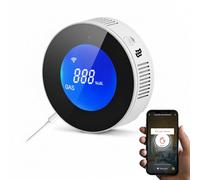 BoundlessBrothers Detector de gas WiFi con LCD, detector de fugas de gas natural, gas embotellado/gas de carbón, alarma de 85 dB, control de aplicación, compatible con Alexa y Google Home, certificado