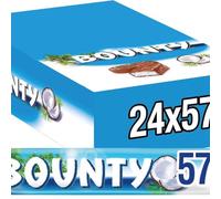 Bounty Chocolatina de Coco recubierta con un delicioso Chocolate con leche (24 x 57g)