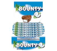 Bounty Chocolatina de Coco recubierta con un delicioso Chocolate con leche (24 x 57g)