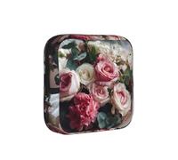 Bouquet By The Window - Bolsa de almacenamiento de servilletas sanitarias compacta con bandera estadounidense para mujer, portátil y elegante, con cremallera para llevar a diario