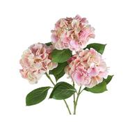 Bouquet de flores secas exóticas 3 tallos de hortensias hechas a mano con hojas, manualidades de flores de hortensias falsas para decoración floral para el hogar, decoración del porche de la pieza de