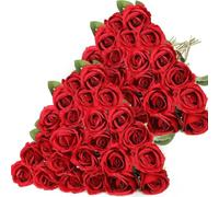 Bouquet de flores secas exóticas Fantásticas rosas de rosas, 40 piezas de flores artificiales, adecuadas para el centro de bodas familiares decoración de la fiesta de la fiesta Decoración del día de