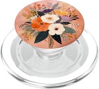 Bouquet de guoache artístico con Flores de Naranja y Morado PopSockets PopGrip para MagSafe