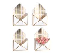 Bouquet Envelope Boxes - 4-Pack Valentine’s Day Envelope Boxes | Gold Foil Stamping Florist Bouquet Folding Gift Wrapping | Paper Material | Suitable for Valentine’s Day, Mother’sDay, Anniversaries