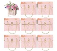 Bouquet Giift Bags - Bolsas de papel para envolver ramos de Año Nuevo, bolsa de envoltura floral resistente al agua con asas, 8 piezas de arreglos florales fuertes para adultos, niños y niñas