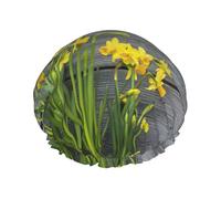 Bouquet Of Daffodils - Gorro de ducha de doble banda elástica impermeable con orejas con volantes, gorro de cocina a prueba de aceite, se puede reutilizar