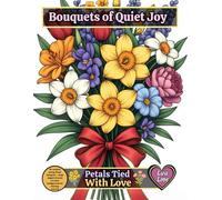 BOUQUETS OF QUIET JOY - Petals Tied with Love: 60 realistic spring flower bouquets - large elegant blooms on clean backgrounds for relaxing coloring (Bloom & Petal Coloring Collection)