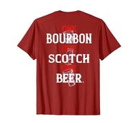 Bourbon One Scotch One Beer (en la Espalda) Camiseta, Hombre, Arándano, S