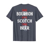 Bourbon One Scotch One Beer (en la Espalda) Camiseta, Hombre, Azul Jaspeado, M