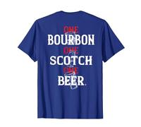 Bourbon One Scotch One Beer (en la Espalda) Camiseta, Hombre, Azul Real, M
