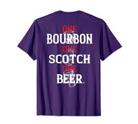 Bourbon One Scotch One Beer (en la Espalda) Camiseta, Hombre, Morado, 3XL