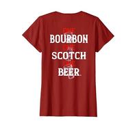 Bourbon One Scotch One Beer (en la Espalda) Camiseta, Mujer, Arándano, M