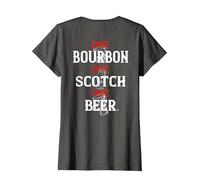 Bourbon One Scotch One Beer (en la Espalda) Camiseta, Mujer, Asfalto, XS