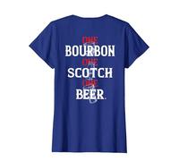 Bourbon One Scotch One Beer (en la Espalda) Camiseta, Mujer, Azul Real, XL
