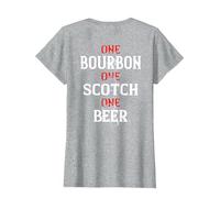 Bourbon One Scotch One Beer (en la Espalda) Camiseta, Mujer, Gris Jaspeado, XXL