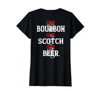 Bourbon One Scotch One Beer (en la Espalda) Camiseta, Mujer, Negro, S