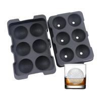 Bourbon Sphere Tray - Sport Ice Mold Kit, Putting Ball Maker Tool, 6.69x4.33x1.77 inches Silicone Drink Cubes Set | Portable Novelty Whiskey Cooling Tool Kit | Home Bar Gift Use