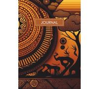 Bourgeois Original 365-Page Matte Hardcover 7x10 African-Inspired Tribal Journal - Bronze & Earth Tone Design with Sun and Wildlife | Perfect Gift