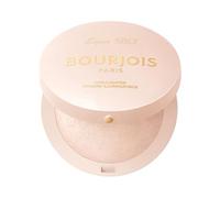 Bourjois Maxi Round Pot Highlighter, 003 Champagne, color universal, unifica la tez, proporciona un brillo extra, luz, fórmula vegana, iluminador en polvo edificable y mezclable
