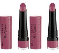 Bourjois Velvet The Lipstick Barra De Labios Tono 019 (Place des Roses), 2.4 gr (Paquete de 2)