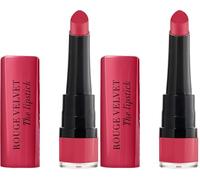 Bourjois Velvet The Lipstick Barra de Labios Tono 04 (Hip Hip Pink), 2.3 gr (Paquete de 2)