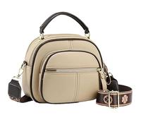 Bousalutend Crossbody Bag, 2025 New Adjustable Wide Shoulder Strap Leather Crossbody Bag (Khaki)