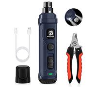 Bousnic Lima de Uñas Eléctrica Clíper Kit para Perros, 2 velocidades y 2 Luces LED, cortaúñas eléctrico Recargable para Mascotas, Cuidado y alisado de Patas para Perros y Gatos de Todos los tamaños