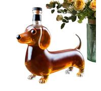 Bouteille de whisky en verre en forme de teckel - Carafe décorative en formee d'animal poure spiritueux | Distributeur d'alcool rechargeable pour bar, restaurant, étagère de mariage, salle à manger