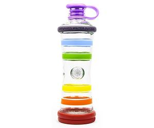 Bouteille i9 Chakra en verre eau vivante informée et structurée - sans BPA - eau detox, jus, smoothies... - sport, voyage, maison, bureau