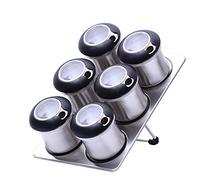 Bouteille Magnétique d'AssAonsisonnement Avec Le Support De Stockage Condiment Poivre Pot Soporte D'Épice Du 304 d'Acier Inoxydable(7-piece set)