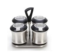 Bouteille Magnétique d'AssAonsisonnement Avec Le Support De Stockage Condiment Poivre Pot Soporte D'Épice Du 304 d'Acier Inoxydable(5-piece set)
