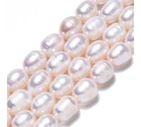 Boutigem 60 cuentas de perlas naturales de agua dulce de color concha de mar en forma de arroz para hacer collares, pulseras, joyas