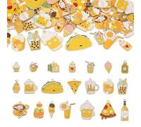 Boutigem Dijes de esmalte de alimentos surtidos para sándwich, helado, taza, pastel, colgantes para manualidades, llaveros, mujeres, Pascua, San Valentín, Esmalte