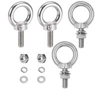 Boutihao 4 Piezas M10 x 30 mm Cancamo, Pernos de tornillo, Tuerca con Junta Elástica, Pernos de Ojo Tornillos de Argollas de Acero Inoxidable 304 para Fijación y Suspensión, Perno