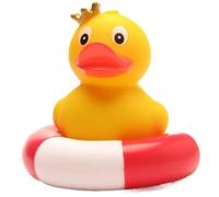Boutique de Duck | Lampadaire de canard de bain Princesse dans anneau de natation - Canard de bain - H : 8 cm