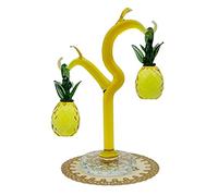 Boutique decorativo cristal vidrio colgante árbol cristal amarillo manzana piña lingotes cobre moneda diamante regalos presentes-piña